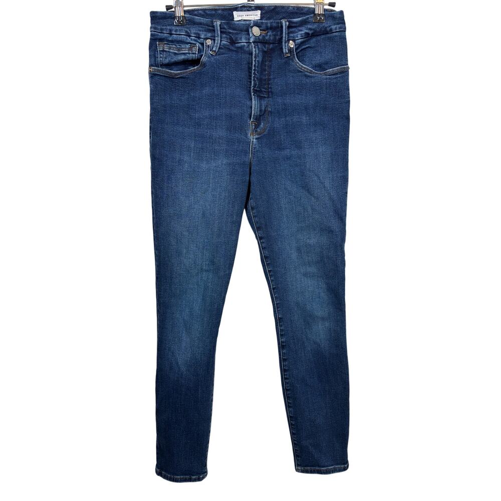 Good American Good Legs Jeans Womens 8/29 Blue High Rise Skinny Cropped Stretch